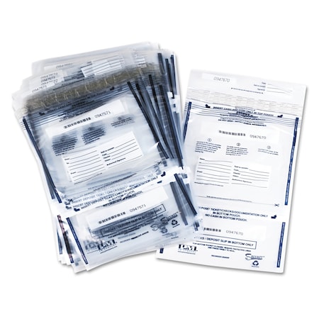 Iconex Clear Dual Deposit Bags, Tamper Evident, Plastic, 11 x 15, PK100 PMF-58008
